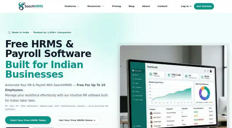 SaachiHRMS screenshot