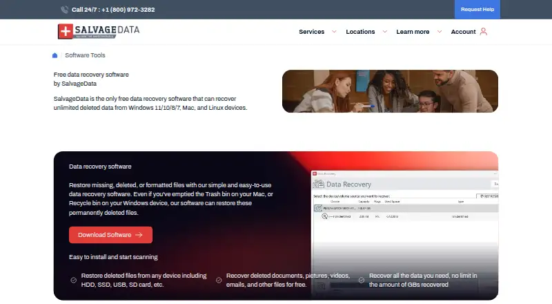 SalvageData Data Recovery Software screenshot