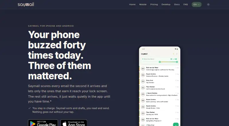 Saymail screenshot