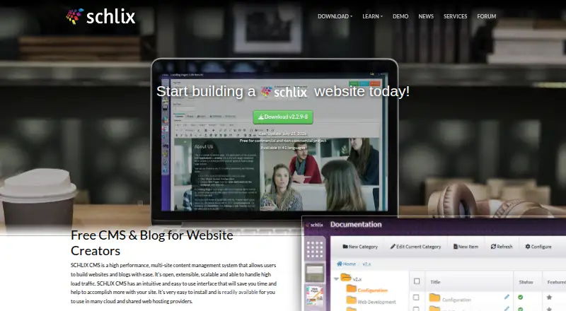 SCHLIX CMS screenshot