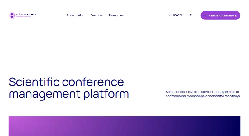Sciencesconf screenshot