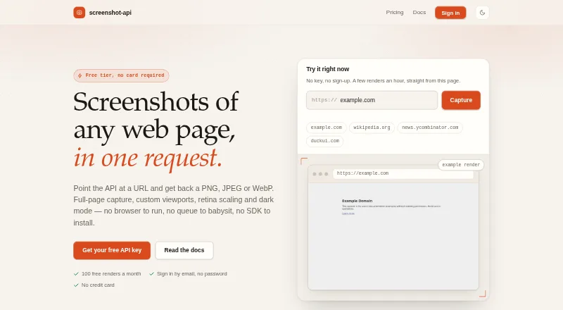 Screenshot API screenshot