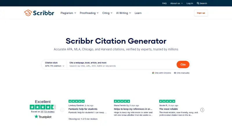 Scribbr Citation Generator screenshot