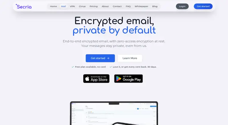 Secria Mail screenshot
