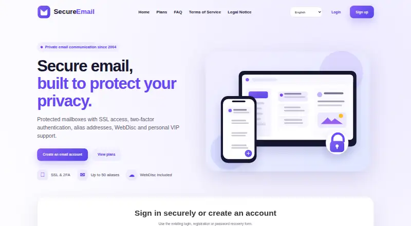 Secure-Email.org screenshot
