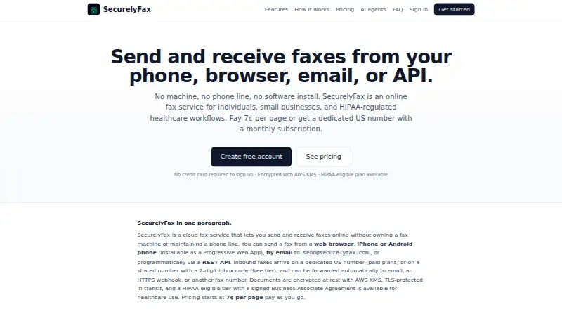 SecurelyFax screenshot