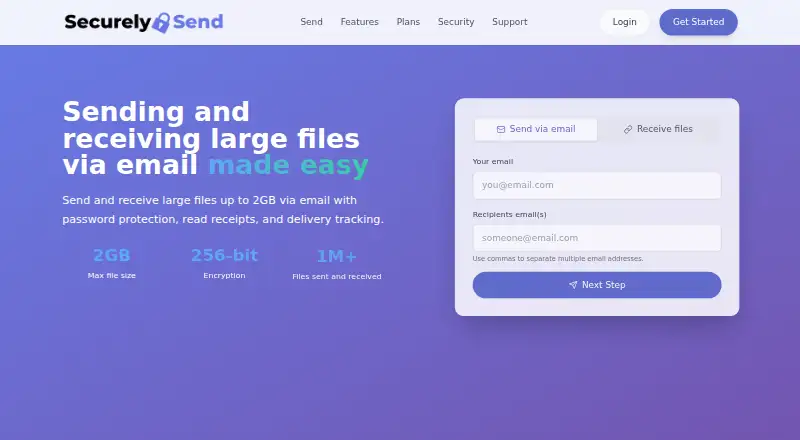 Securely Send screenshot