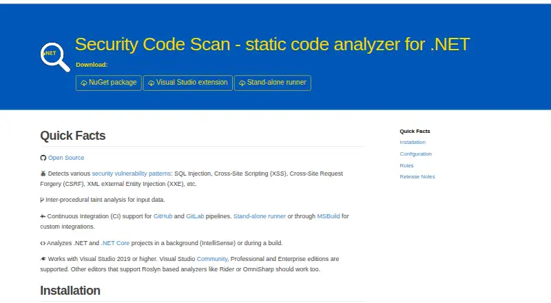 Security Code Scan screenshot