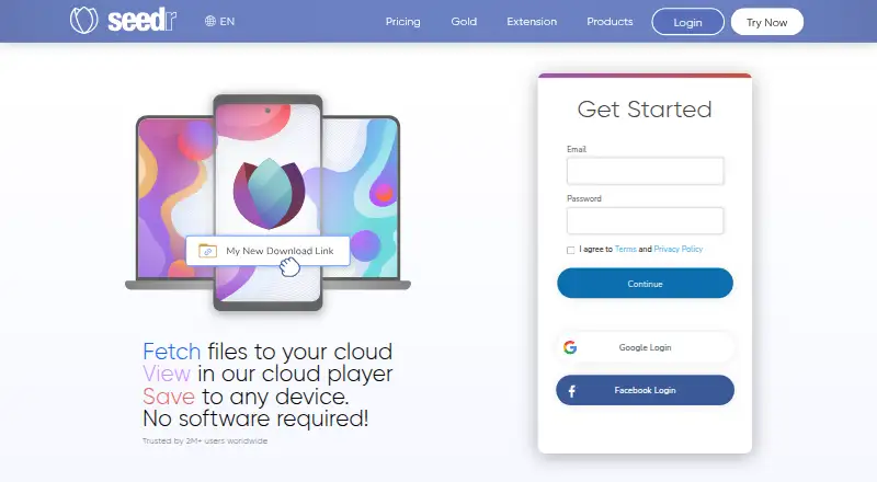 Seedr screenshot
