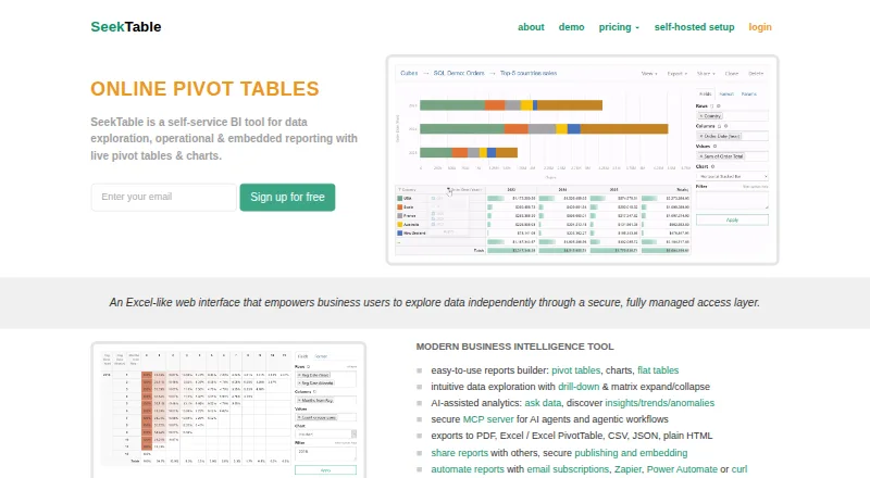 SeekTable screenshot