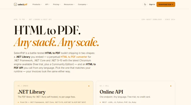 SelectPdf screenshot