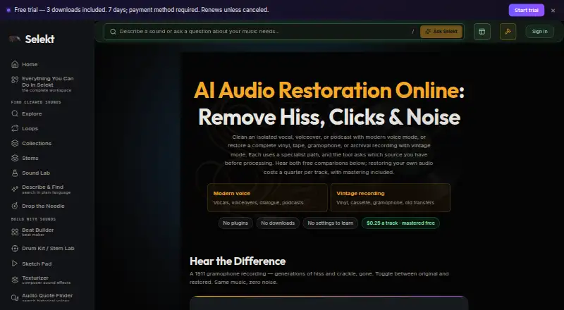Selekt Audio Restoration screenshot