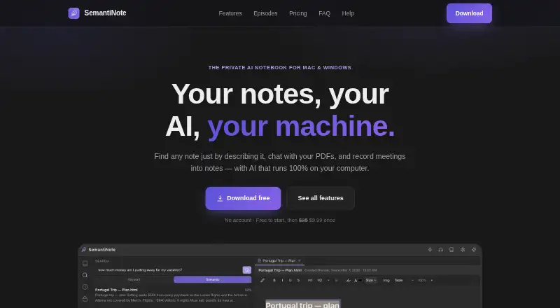 SemantiNote screenshot