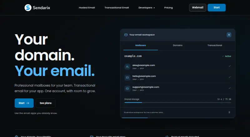 Sendarix screenshot