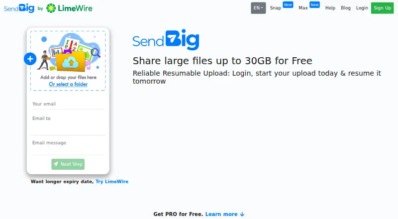 SendBig screenshot