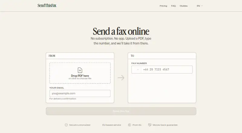 SendThisFax screenshot