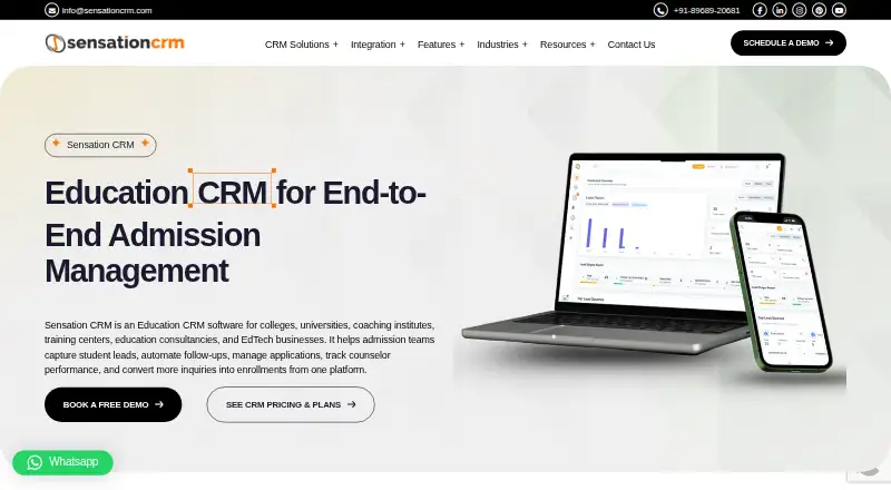 Sensation CRM screenshot