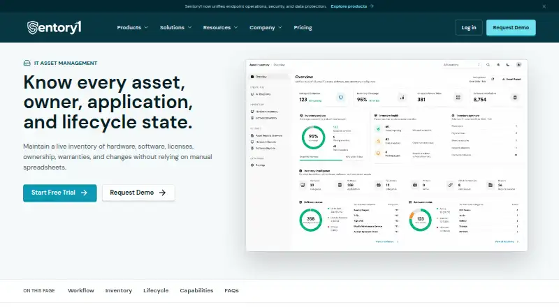 Sentory1 IT Asset Management screenshot