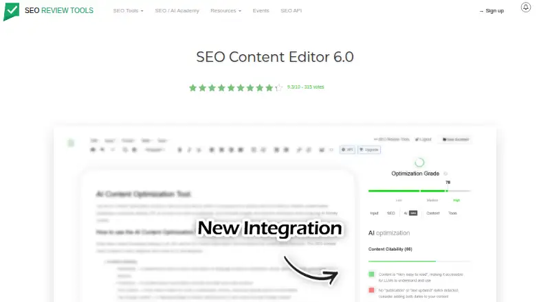 SEO Content Editor screenshot