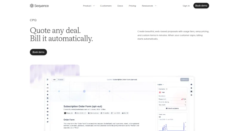 Sequence CPQ screenshot