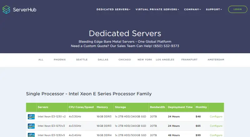ServerHub Dedicated Servers screenshot