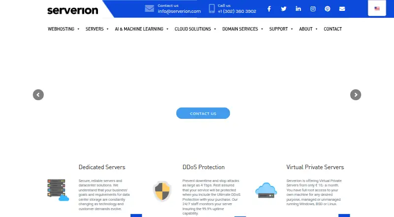 Serverion Dedicated Servers screenshot