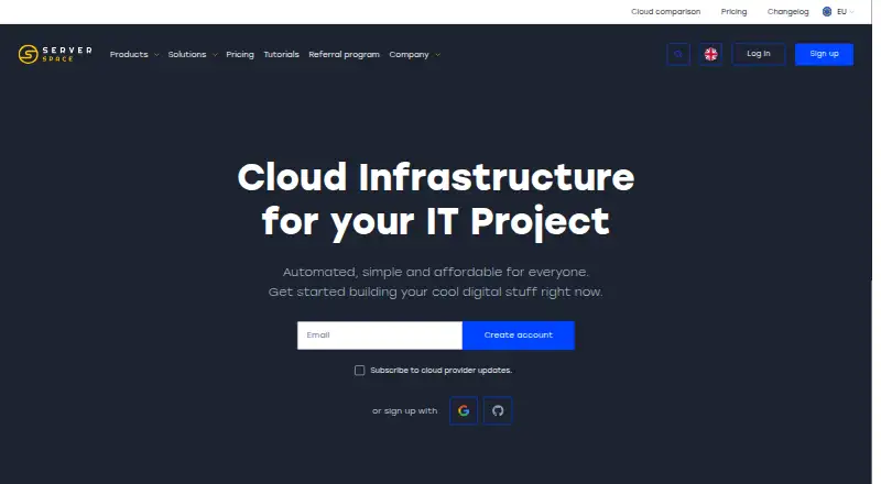 Serverspace Cloud Servers screenshot