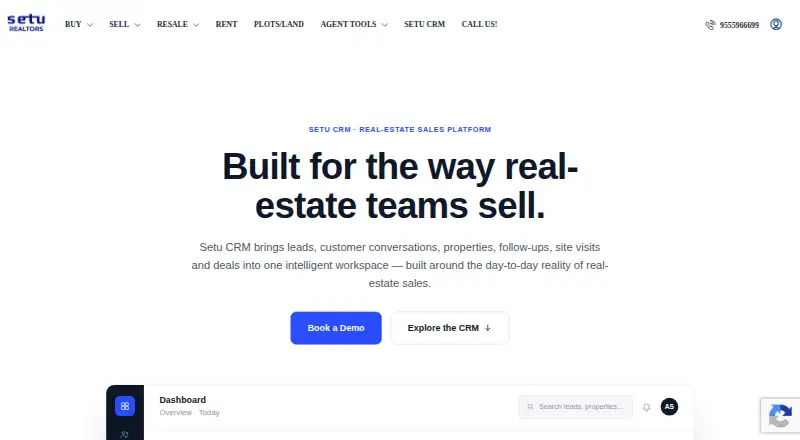 Setu CRM screenshot