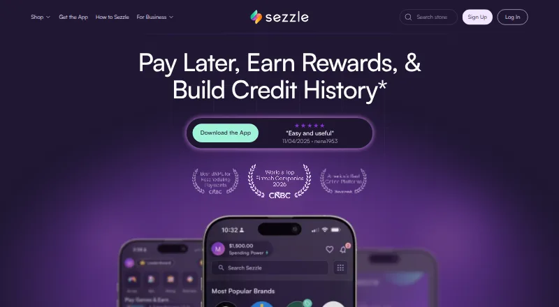 Sezzle screenshot