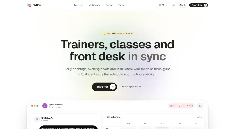 ShiftCal screenshot