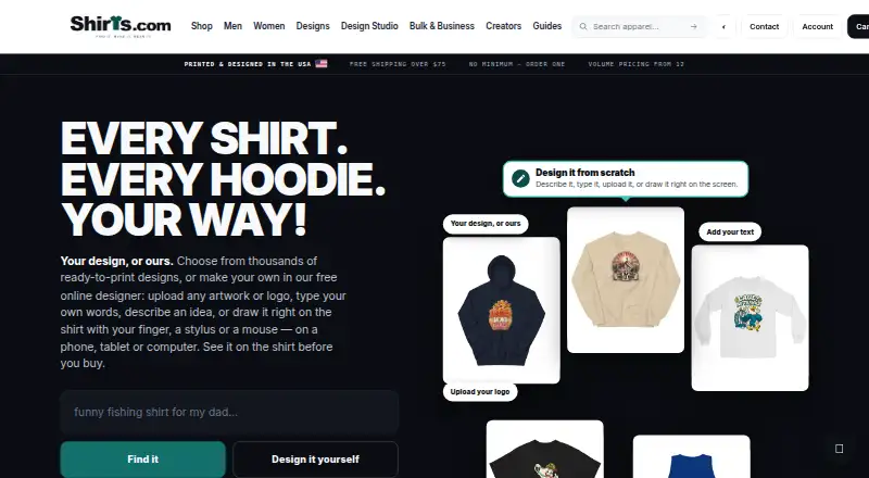 shirts.com screenshot