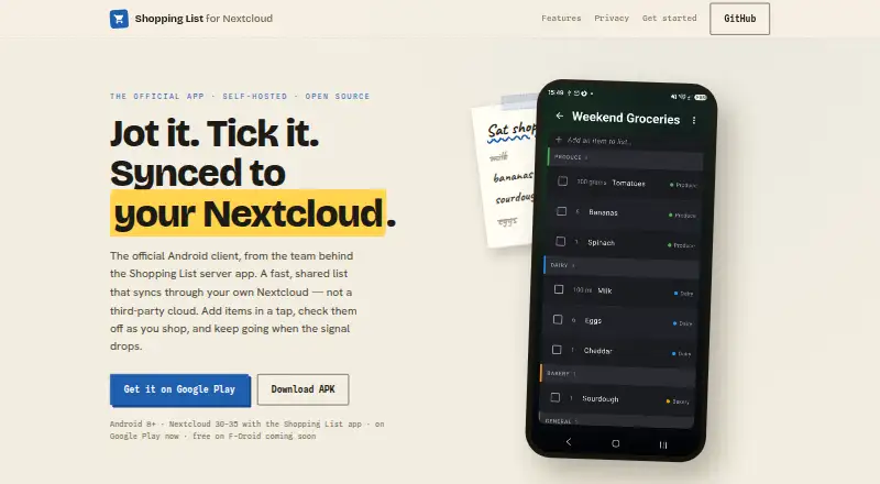 Shopping List for Nextcloud screenshot