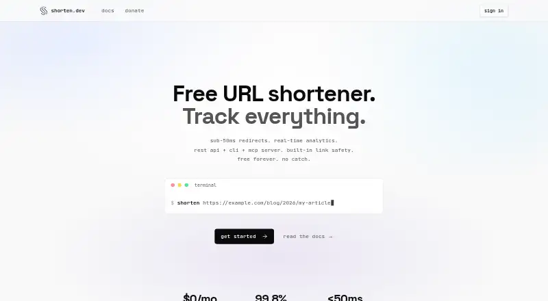 Shorten.dev screenshot