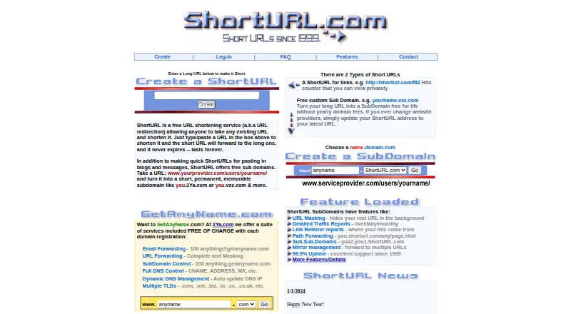 ShortURL.com screenshot