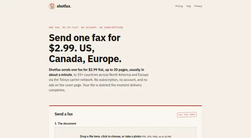 Shotfax screenshot