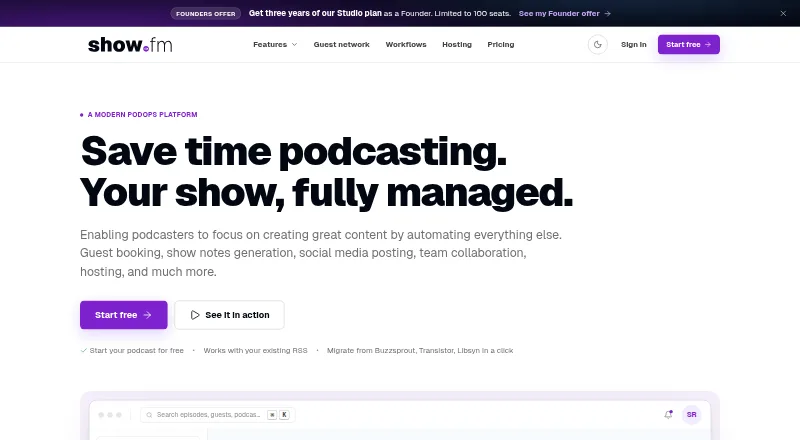 show.fm screenshot