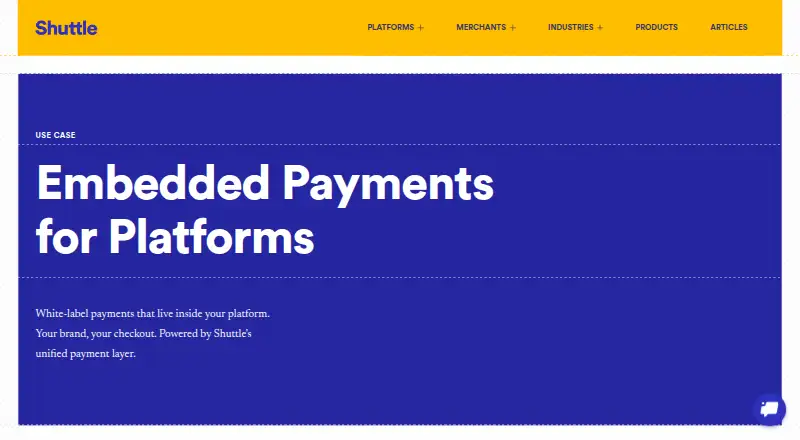 Shuttle Embedded Payments for Platforms screenshot