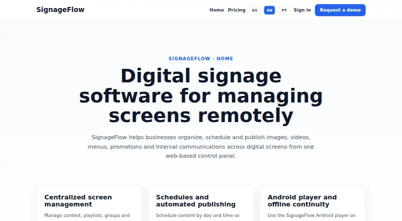 SignageFlow screenshot