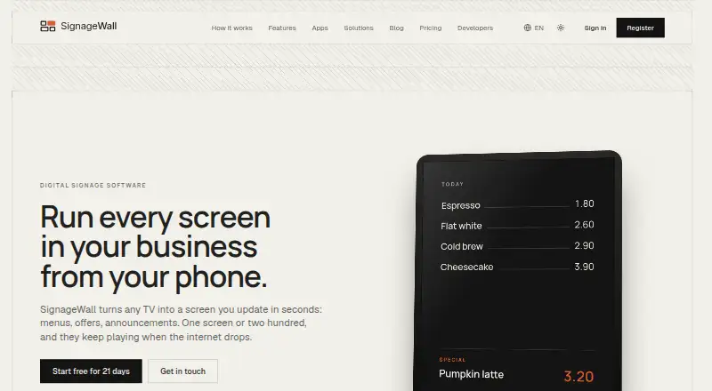 SignageWall screenshot