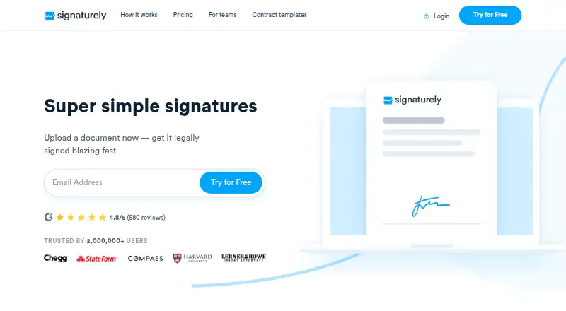 Signaturely screenshot