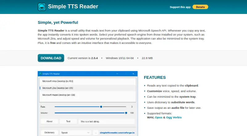 Simple TTS Reader screenshot