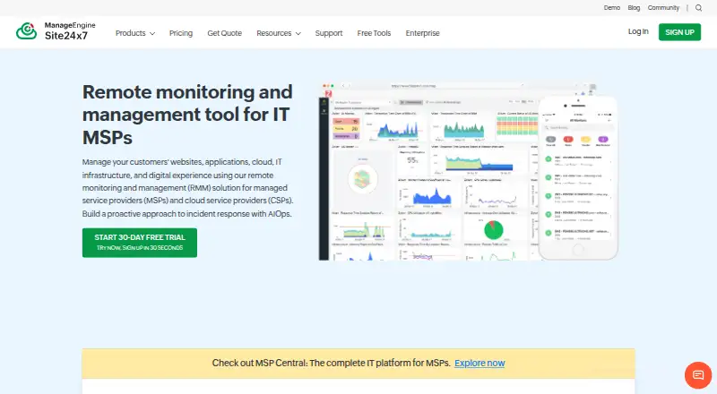 Site24x7 MSP screenshot