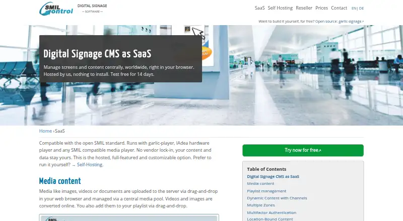 SmilControl CMS screenshot