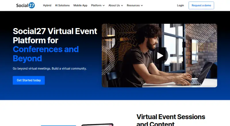 Social27 Virtual Event Platform screenshot