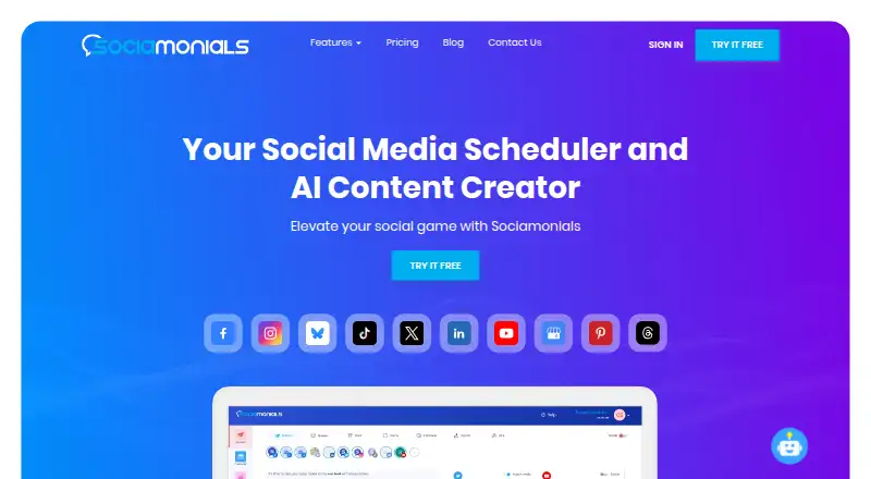Sociamonials screenshot