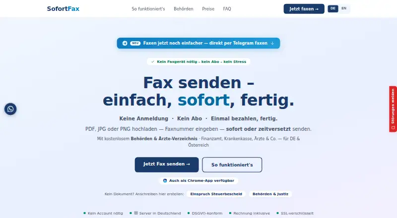 SofortFax screenshot