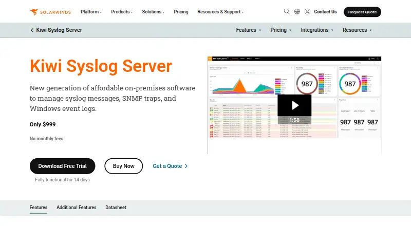 Kiwi Syslog Server screenshot