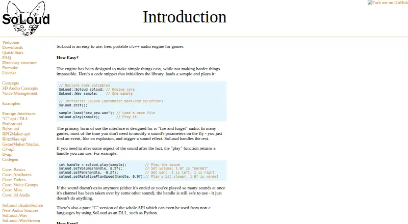 SoLoud screenshot