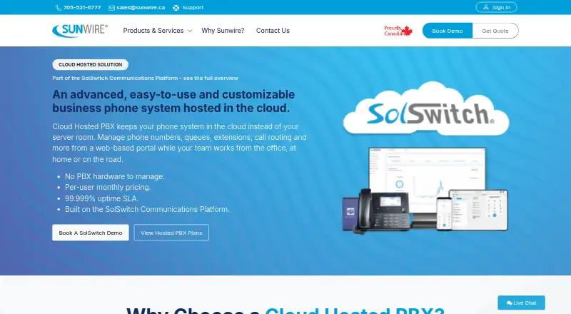 SolSwitch Cloud Hosted PBX screenshot