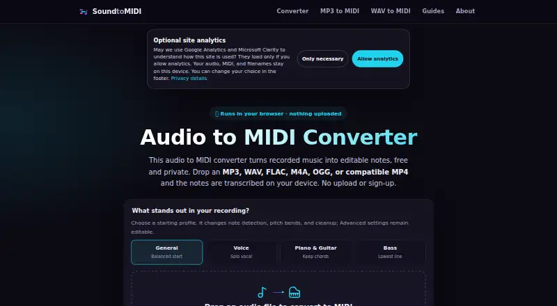 SoundToMIDI screenshot